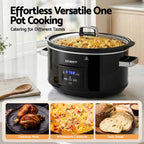 Devanti 8L Slow Cooker Electric Multi Cooker with 3 Heat Settings and Keep Warm Function