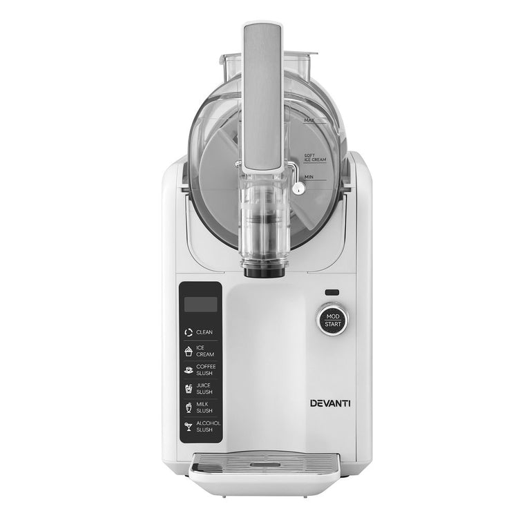 Devanti 5in1 Slushie Machine Ice Cream Maker 2L White - Flavour Fushion Cooking Shop