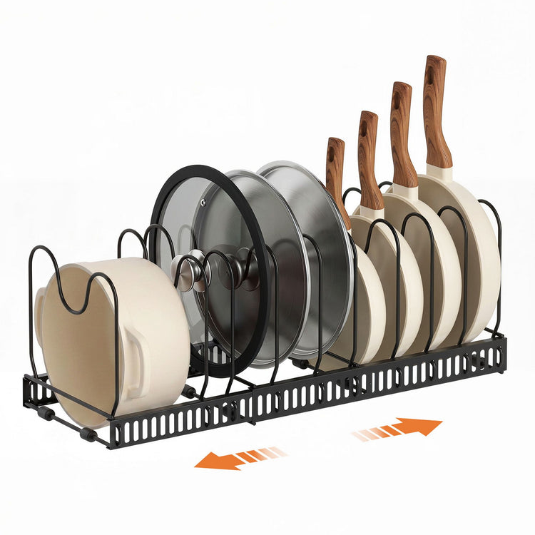 Artiss Expandable Pots and Pans Organizer Rack Cookware Holder Kitchen Cabinet Rack - Flavour Fushion Cooking Shop