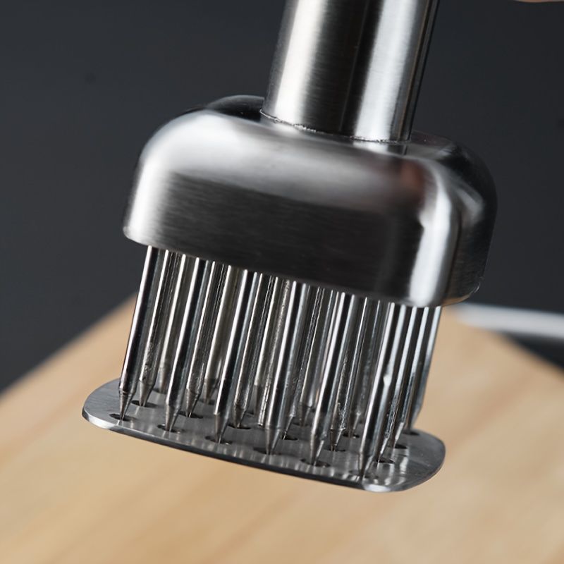 Silver White meat tenderizer, stainless steel, kitchen tool, tender meat, cooking essential, Australian kitchen, beef tenderizer, chicken tenderizer, marinating tool, kitchen gadget