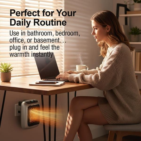 Wall-Mounted Heater Mini Electric Heater Office Heater Home Heater Fast Heating - Blue - Size Australian standard