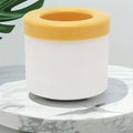 1 pc white+yellow Silicone Ice Cube Cup – Freezable & Reusable Ice Maker, Perfect for Home, Bar, Pub, Club, and Outdoor Summer Drinks in Light Blue, Ideal for Cocktails and Fresh Fruit Infusions