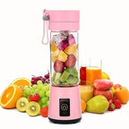 Portable USB Electric Blending Cup with 15.21 oz Capacity (1300 mAh / 3.7 V) (PINK)