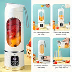 Portable USB Electric Blending Cup with 15.21 oz Capacity (1300 mAh / 3.7 V) (PINK)