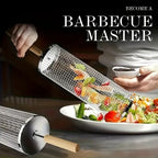 stainless steel BBQ grill, anti-scald design (barbecue basket + barbecue fork + hook) barbecue tool set