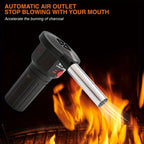 Use the portable battery-powered barbecue fan blower to enhance your outdoor cooking experience