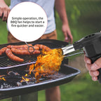 Use the portable battery-powered barbecue fan blower to enhance your outdoor cooking experience
