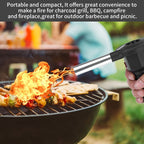 Use the portable battery-powered barbecue fan blower to enhance your outdoor cooking experience