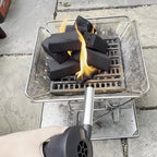 Use the portable battery-powered barbecue fan blower to enhance your outdoor cooking experience