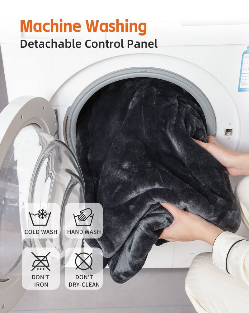 Wearable Heated Blanket Portable with Sleeves & Foot Pocket - Electric Snuggle Throw Blanket, 8 Heat Settings, 1-12H Auto Shut-Off, 50"x70"+14" Electric Blanket, for Her/Him/Family