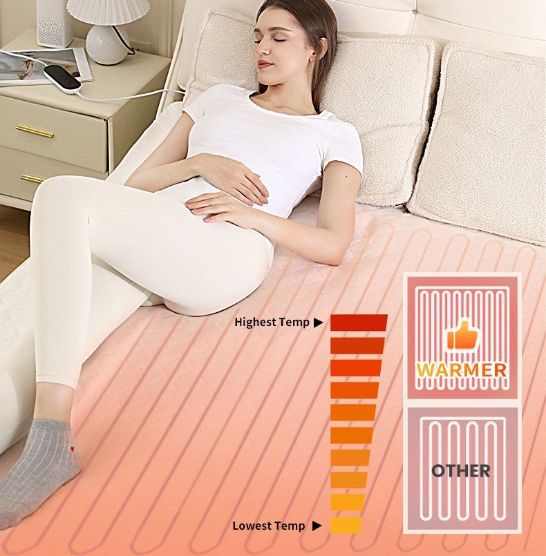 Heated Blanket Electric Throw,4 Heat Settings & 8H Auto Shut-Off Double Helix Fast Heating Electric Blanket,Skin-Friendly Cotton & Non-Slip Design Heated Throw with Overheat Protection - White - Size 59*31.4"