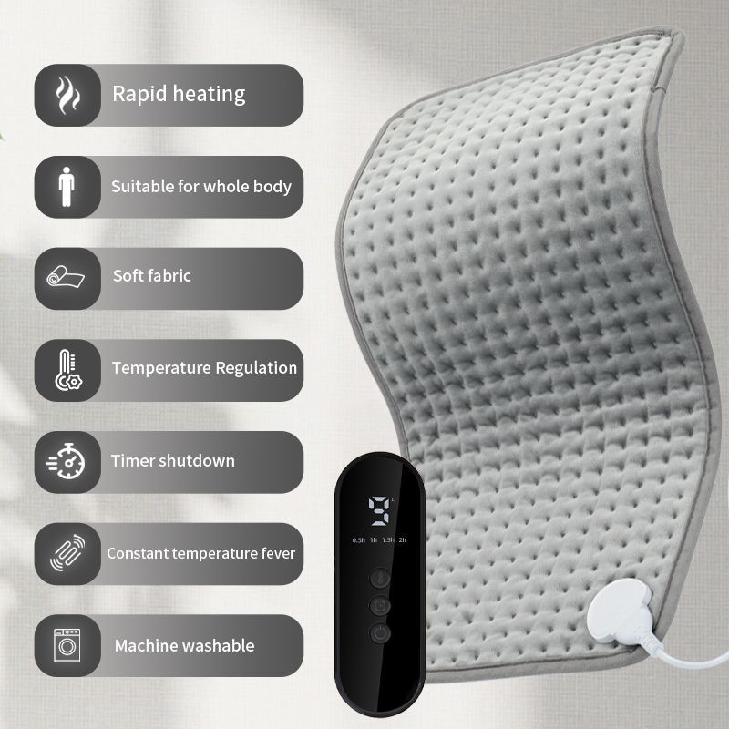 Heated Pad Zero-Gravity Pad Temperature Control Timer Winter Warmth Suitable for both humans and pets - Gray - Size 30cm*60cm