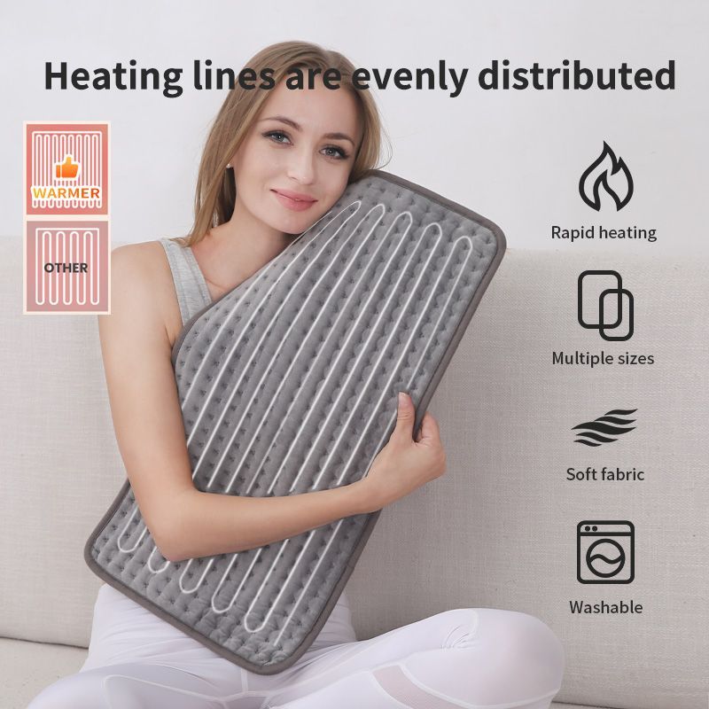 Heated Pad Zero-Gravity Pad Temperature Control Timer Winter Warmth Suitable for both humans and pets - Gray - Size 40cm*76cm