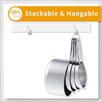 10-Piece Stainless Steel Measuring Cup and Spoon Set with Engraved Dual-Scale Markings, Nesting Design
