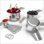 10-Piece Stainless Steel Measuring Cup and Spoon Set with Engraved Dual-Scale Markings, Nesting Design