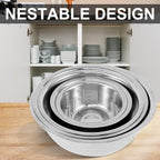 5-Piece Stainless Steel Mixing Bowl Set – Silver