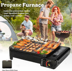 Portable Gas Grill with Removable Grate & Carry Case – (Black)