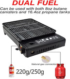 Portable Gas Grill with Removable Grate & Carry Case – (Black)