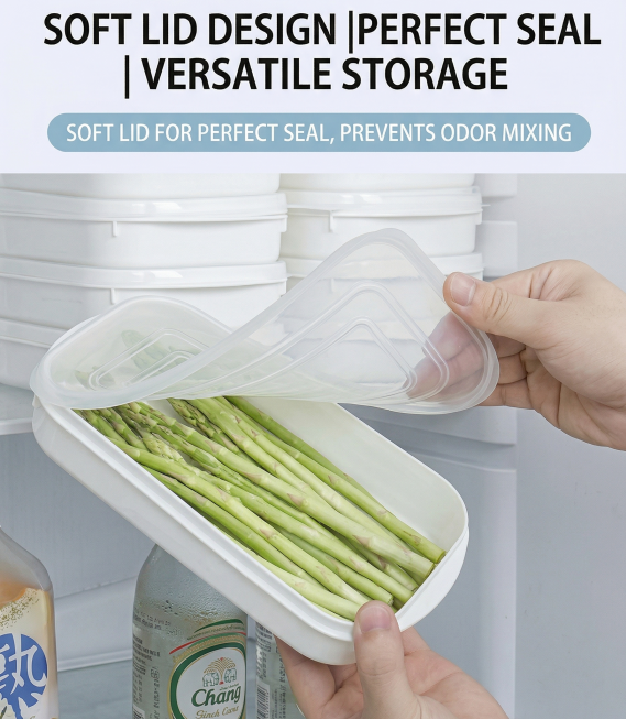 Airtight 800ml Food Storage Container, 1-Pack – BPA-Free, Freezer & Microwave Safe with Soft-Seal Lid, Stackable for Fridge Organization, Great for Meal Prep, Soups, and Bulk Storage (White)