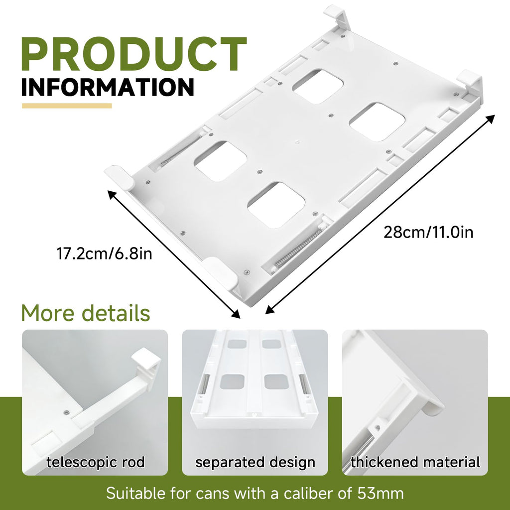 2-Pack Refrigerator Can Organizer – Hanging Soda & Beer Rack, Space-Saving Shelf for Fridge, Holds 8 Cans, Easy Installation (White)
