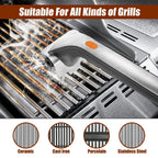 Electric Steam Grill Brush with Stainless Steel Bristles & 3000mAh Rechargeable Battery (Grey)