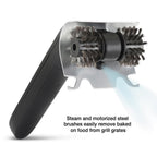 Electric Steam Grill Brush with Stainless Steel Bristles & 3000mAh Rechargeable Battery (Grey)