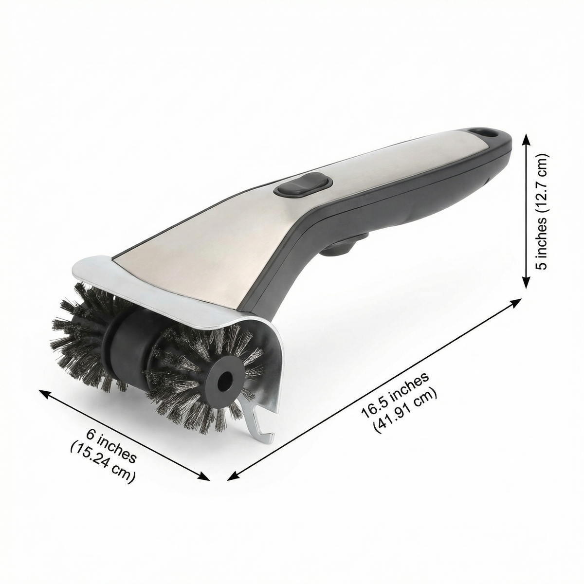 Electric Steam Grill Brush with Stainless Steel Bristles & 3000mAh Rechargeable Battery (Grey) - Flavour Fushion Cooking Shop