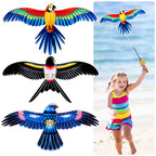 Kids’ Mini Fishing-Rod Kite Set – 3-Pack Bird Designs, Easy-Grip (Multicolor)
