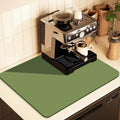Kitchen Counter Mat for Coffee Maker – Absorbent & Quick-Dry Bar Pad with Non-Slip Backing, Protective Surface for Espresso Machine, Dish Drying Mat (Green,50*60cm)