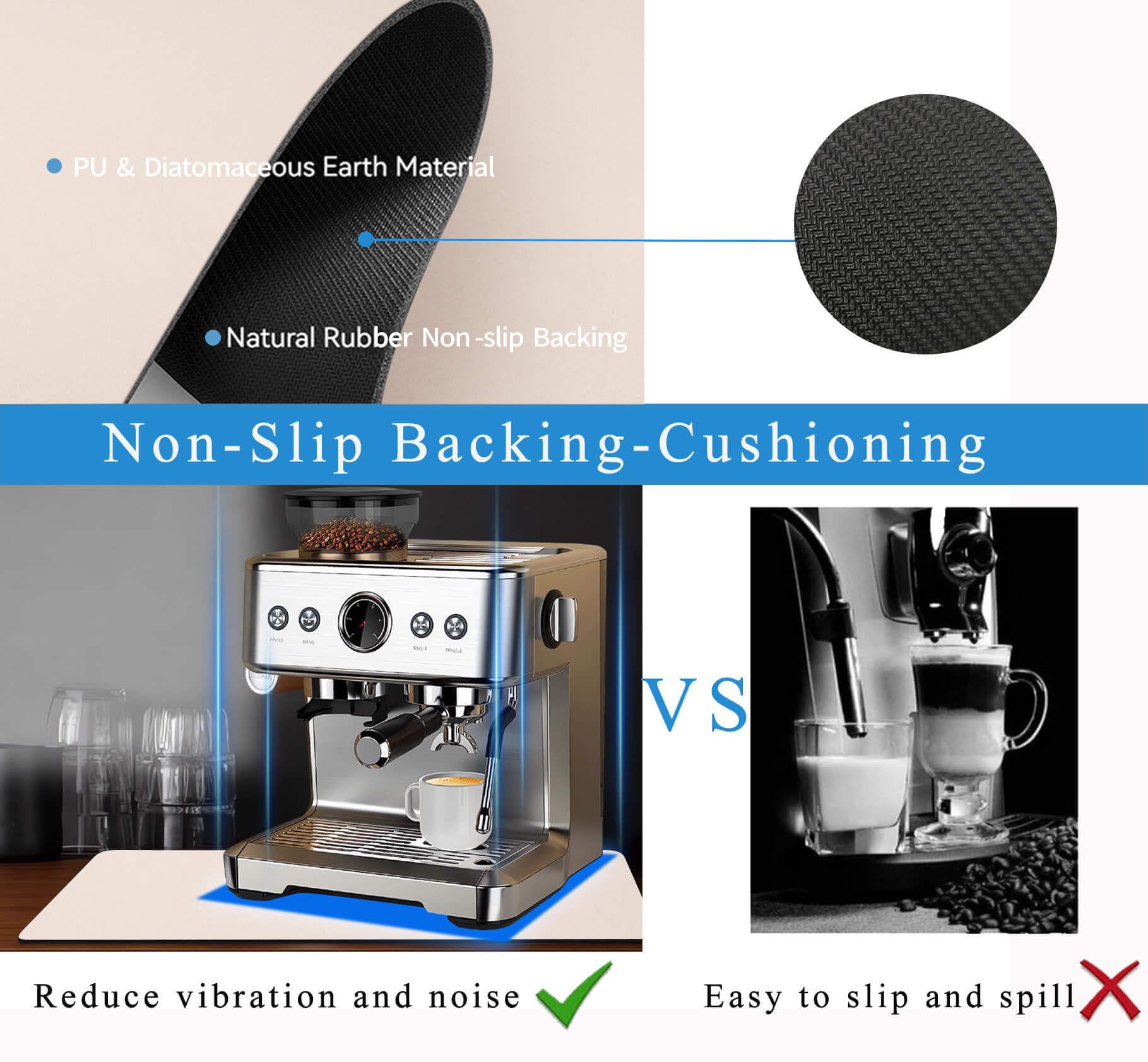 Kitchen Counter Mat for Coffee Maker – Absorbent & Quick-Dry Bar Pad with Non-Slip Backing, Protective Surface for Espresso Machine, Dish Drying Mat (Beige,40*60cm)