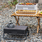 Portable Charcoal Grill with Foldable Compact Outdoor BBQ for Camping, Picnics & Backyard Gatherings (Gray)