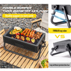 Portable Charcoal Grill with Foldable Compact Outdoor BBQ for Camping, Picnics & Backyard Gatherings (Gray)