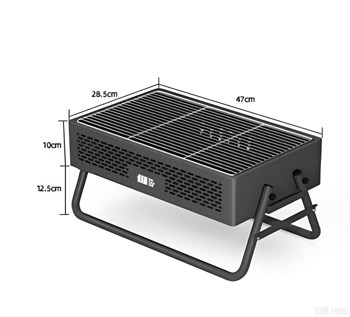 Portable Charcoal Grill with Foldable Compact Outdoor BBQ for Camping, Picnics & Backyard Gatherings (Gray) - Flavour Fushion Cooking Shop