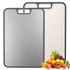 Dual-Sided Kitchen Cutting Boards with Titanium-Look & Textured PP Surfaces
