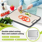 Dual-Sided Kitchen Cutting Boards with Titanium-Look & Textured PP Surfaces