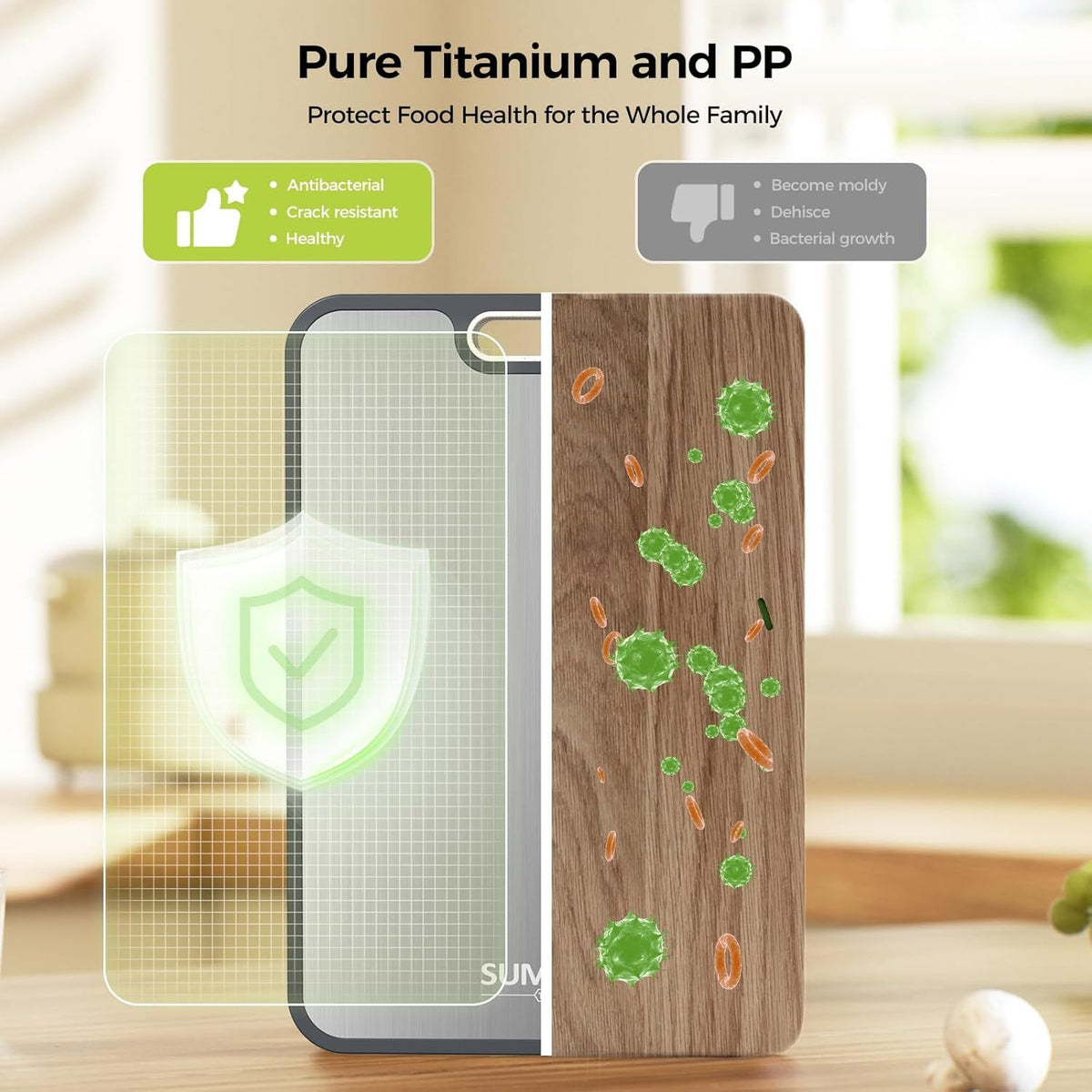 Dual-Sided Kitchen Cutting Boards with Titanium-Look & Textured PP Surfaces - Flavour Fushion Cooking Shop