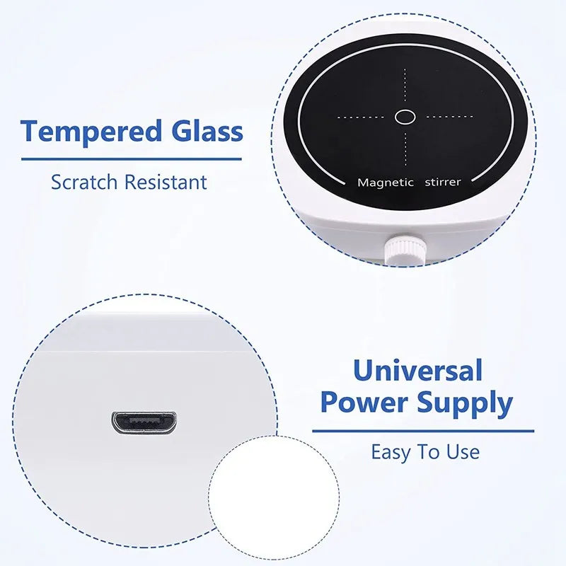 Mini Magnetic Stirrer 4000RPM Portable Mixer White - Flavour Fushion Cooking Shop