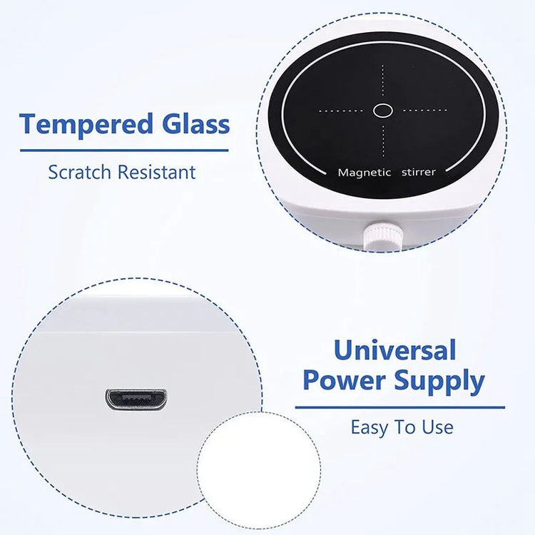 Mini Magnetic Stirrer 4000RPM Portable Mixer White - Flavour Fushion Cooking Shop