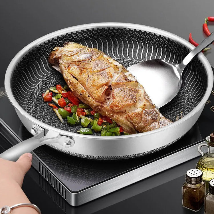 Tri-Ply 316 Frying Pan 32cm Double-Sided - Flavour Fushion Cooking Shop