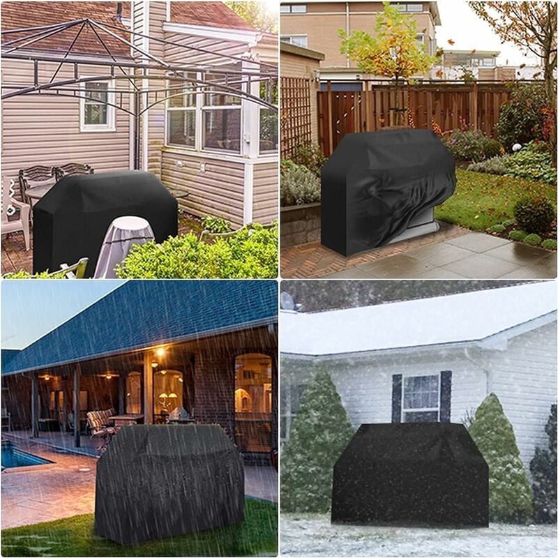 Heavy-Duty Waterproof Grill Cover with Straps and Storage Bag 145x61x117cm - Flavour Fushion Cooking Shop