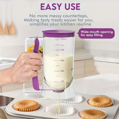 800 ML Cupcake Batter Separator for Baking - Measuring Tool with Cream Separator Cups, Best Gift for Friends (Purple) - Flavour Fushion Cooking Shop