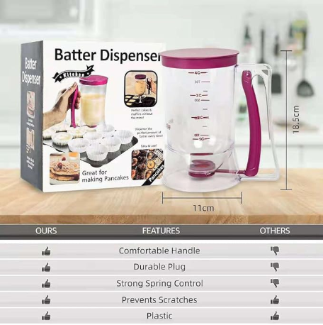 800 ML Cupcake Batter Separator for Baking - Measuring Tool with Cream Separator Cups, Best Gift for Friends (Purple) - Flavour Fushion Cooking Shop
