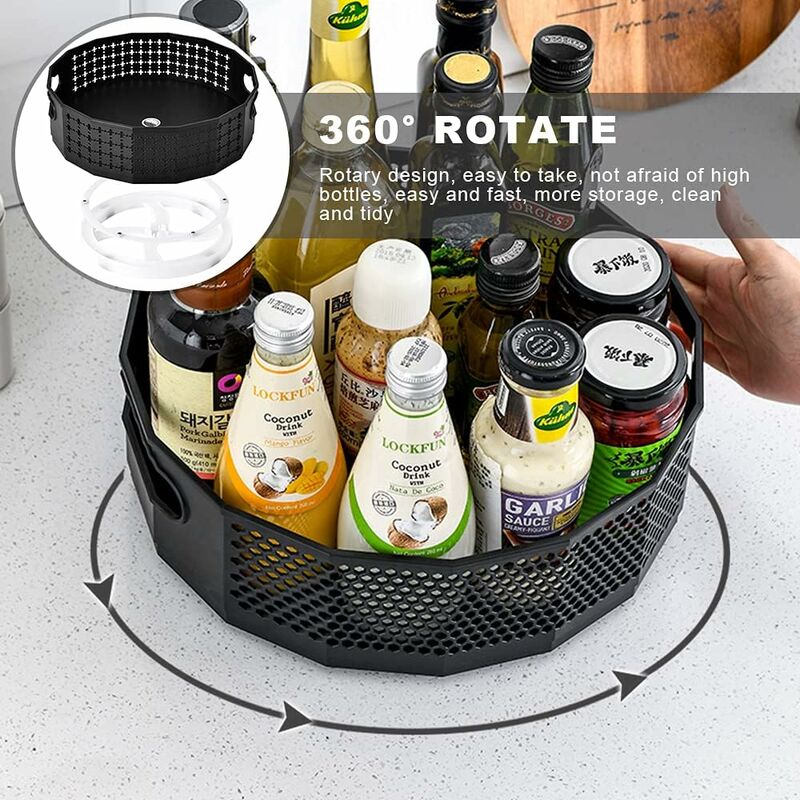 Turntable, Plastic ROtating Spice Organizer For Spices Condiments Kitchen Storage, Kitchen Cupboard Turntable, Spice - Flavour Fushion Cooking Shop