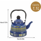 Enamel Water Kettle 1.1L Enamel Teapots Vintage Stovetop Kettles