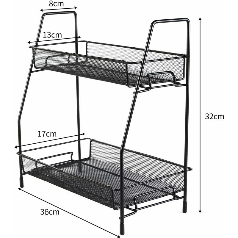 Spice Rack 2 Layer Metal Spice Rack Large Vertical Spice Rack - Flavour Fushion Cooking Shop