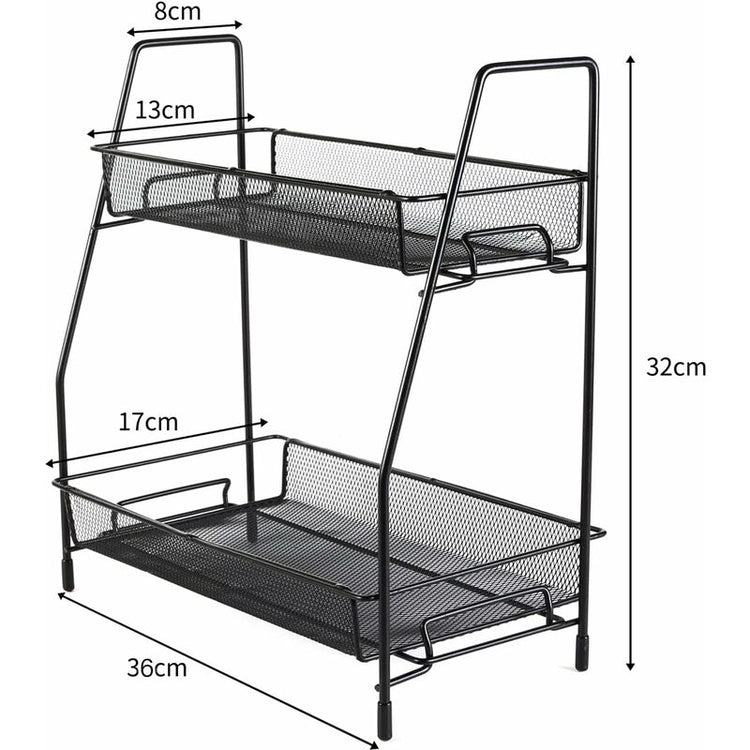 Spice Rack 2 Layer Metal Spice Rack Large Vertical Spice Rack - Flavour Fushion Cooking Shop