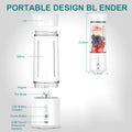Blender - Mini Blender - Smoothie Maker - USB Rechargeable Mini Blender - Portable Blender for Milkshakes, Smoothies and Juices - Grijs