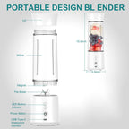 Blender - Mini Blender - Smoothie Maker - USB Rechargeable Mini Blender - Portable Blender