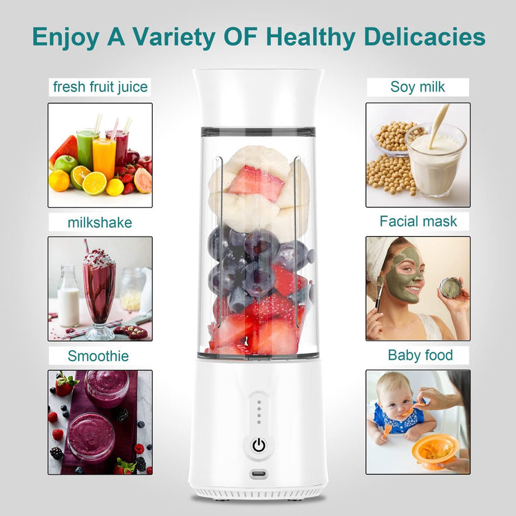Blender - Mini Blender - Smoothie Maker - USB Rechargeable Mini Blender - Portable Blender - Flavour Fushion Cooking Shop