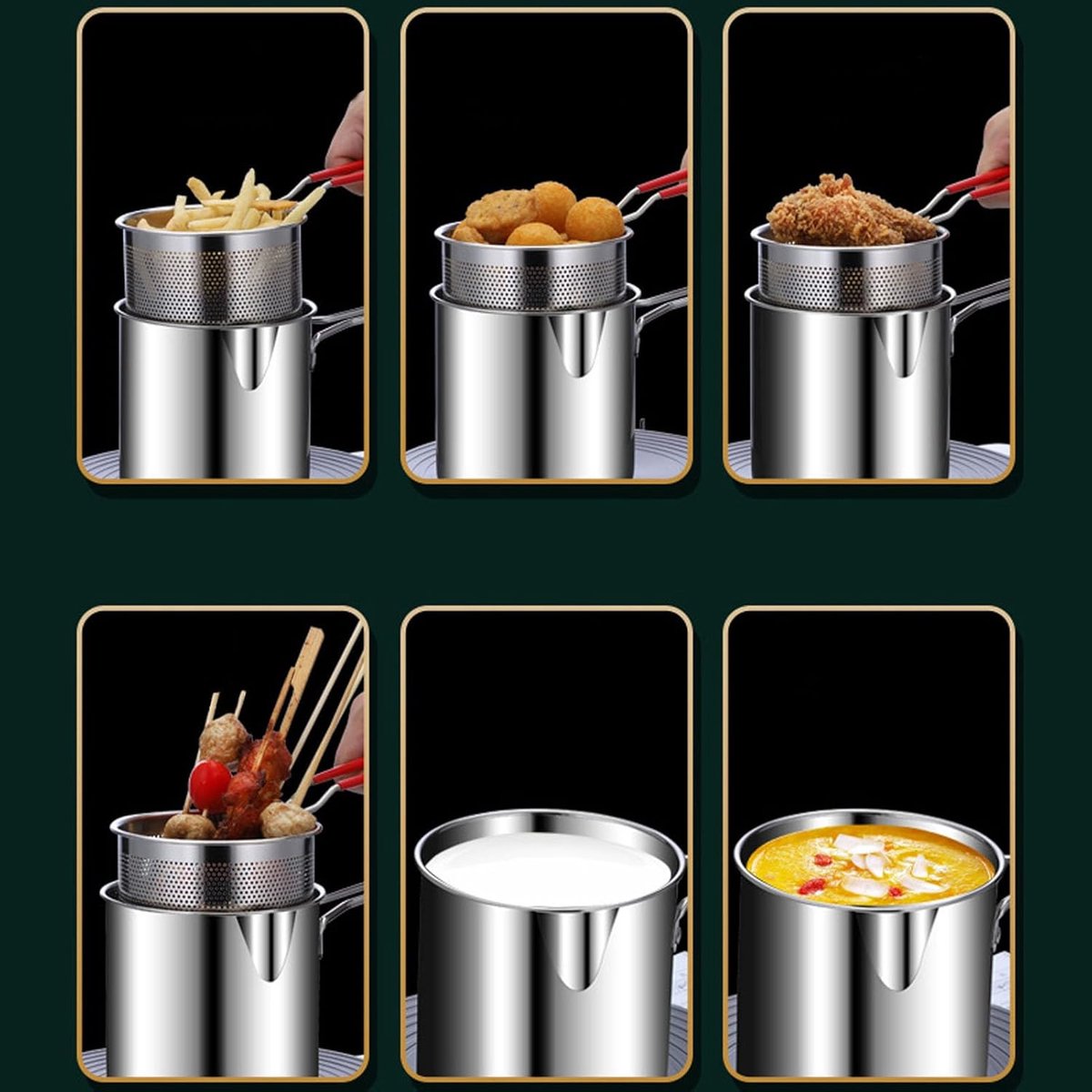 Frying pan - Frying pans - Frying pan set - Stainless steel frying pan with strainer - Flavour Fushion Cooking Shop